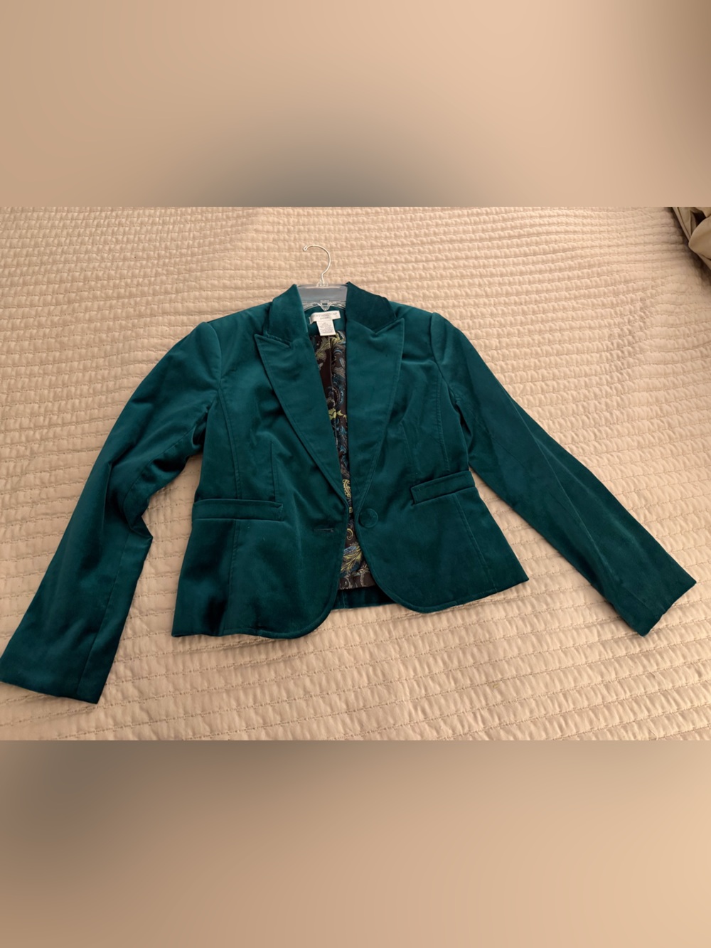 Worthington Teal Velvet Blazer